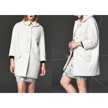 Ladies White Eight-Sleeve Jacket Winter Fashion Chic Jacket